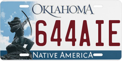 OK license plate 644AIE