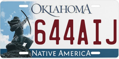 OK license plate 644AIJ
