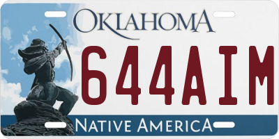 OK license plate 644AIM