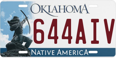 OK license plate 644AIV