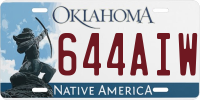 OK license plate 644AIW
