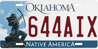 OK license plate 644AIX