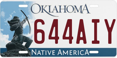 OK license plate 644AIY