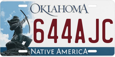 OK license plate 644AJC