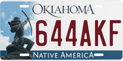 OK license plate 644AKF