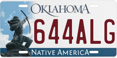 OK license plate 644ALG