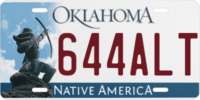 OK license plate 644ALT