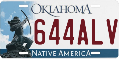 OK license plate 644ALV