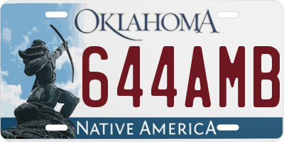 OK license plate 644AMB