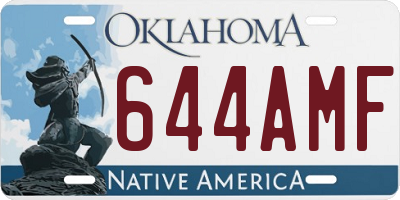 OK license plate 644AMF