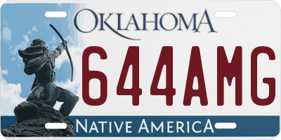 OK license plate 644AMG