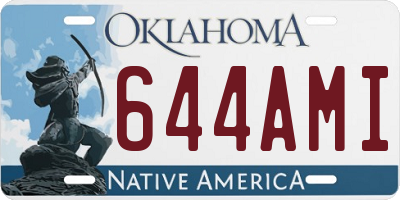 OK license plate 644AMI