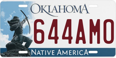 OK license plate 644AMO
