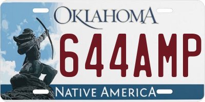 OK license plate 644AMP