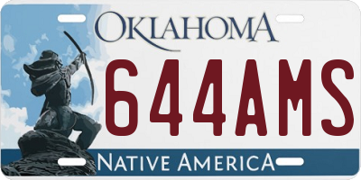 OK license plate 644AMS