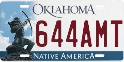 OK license plate 644AMT