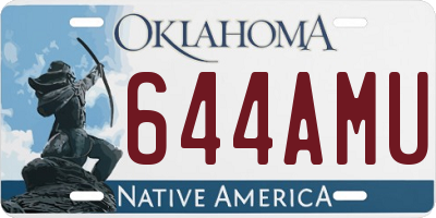 OK license plate 644AMU