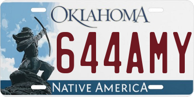 OK license plate 644AMY