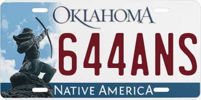 OK license plate 644ANS