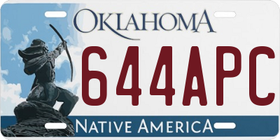 OK license plate 644APC
