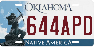 OK license plate 644APD