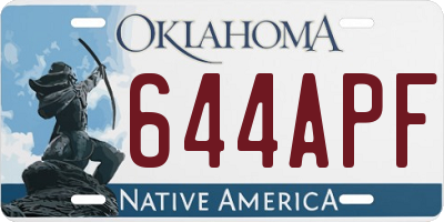 OK license plate 644APF