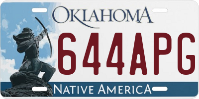 OK license plate 644APG