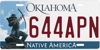 OK license plate 644APN