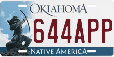 OK license plate 644APP