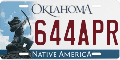 OK license plate 644APR