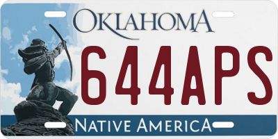 OK license plate 644APS