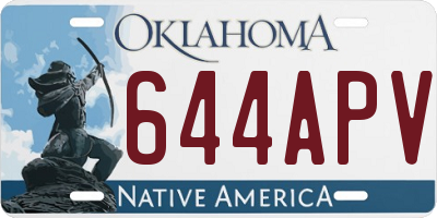 OK license plate 644APV