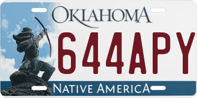 OK license plate 644APY