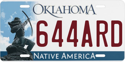 OK license plate 644ARD