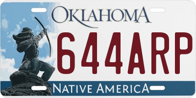 OK license plate 644ARP