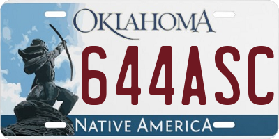 OK license plate 644ASC