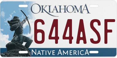 OK license plate 644ASF