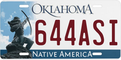 OK license plate 644ASI
