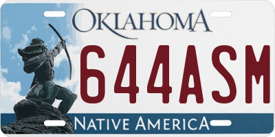 OK license plate 644ASM