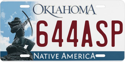 OK license plate 644ASP