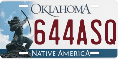 OK license plate 644ASQ