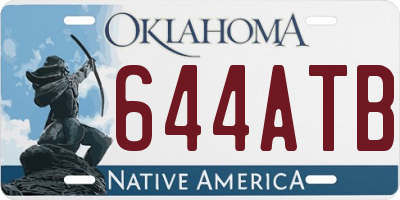 OK license plate 644ATB