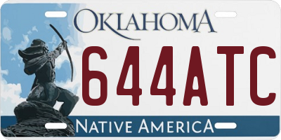 OK license plate 644ATC