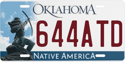OK license plate 644ATD