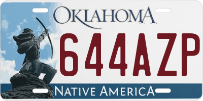 OK license plate 644AZP