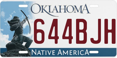 OK license plate 644BJH