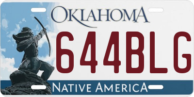 OK license plate 644BLG