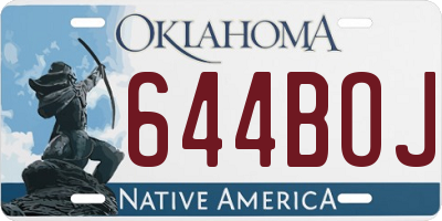 OK license plate 644BOJ