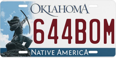 OK license plate 644BOM