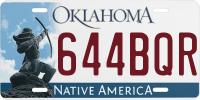 OK license plate 644BQR